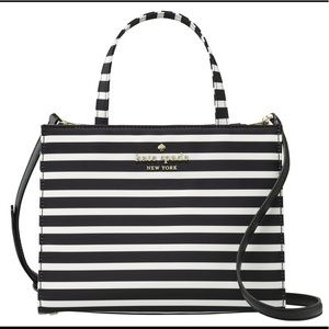 Kate Spade ♠️ Black & White Striped Sam Purse